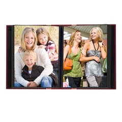 Fabric Ribbon Cover Photo Album 100 Pockets Hold 4×6 Photos, Red