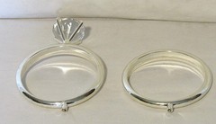 5″ Silver Plated His & Hers Wedding Ring Cake Topper ‘Forest Creek Gems’