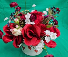 Red Roses White Flowers Valentine’s Day Love Bouquet Hand Crafted Made