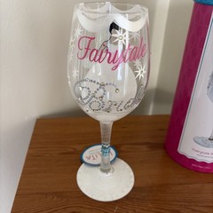 Lolita Fairytale Bride Hand Painted Wine Glass NEW