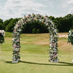Wedding Arch Garden Arbor Curved Metal Durable Iron Plants Trellis Lattice Stand