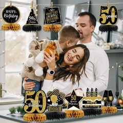 9 Pieces 50th Birthday Decorations Centerpieces for Tables