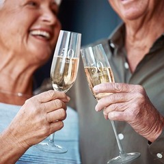 50th Anniversary Champagne Flutes for 2 Count (Pack of 1),