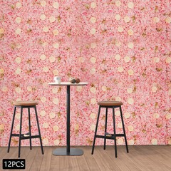 12pcs Flower Wall Panel Artificial Flower Wall Background Silk Rose Wedding