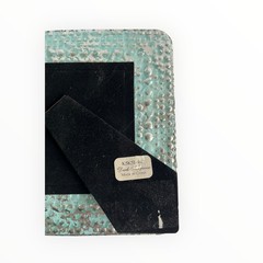 Color Accent Collection Aqua Blue Silver Textured Glass Photo Frame 4×4