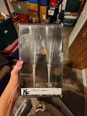 Mr and Mrs, His & Hers Wedding Champagne Goblet Flute New in Box