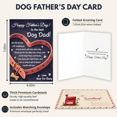 Dog Dad Fathers Day Card, Heartfelt Father Day Greeting Cards from Dog with S…