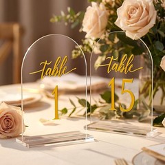 Wedding Table Numbers 1-10 Acrylic Signs Rustic Reception Decor 5.5″x7