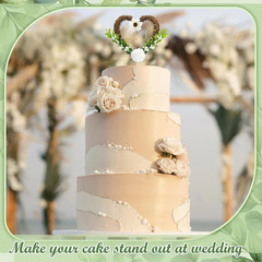 Wedding Cake Topper Love Cake Topper Rustic Heart Shaped Floral Vine Decoration
