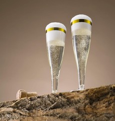 Munfix 50 Pack Gold Rimmed Plastic Champagne Flutes 5 Oz Clear Plastic Toasti…