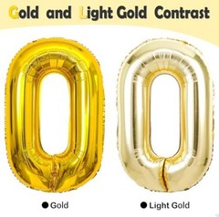 50 Balloon Number, 40 Inch Light Gold 50 Balloon Numbers, 50th Number 50