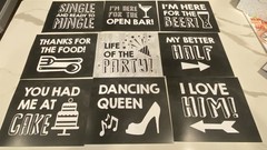 Reverse Wedding Photo Booth Signs Set Rustic Black White Bride Groom Props