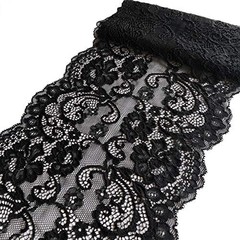 LUMKET 7 Inches Wide Stretchy Lace with Floral Pattern for Bridal Wedding