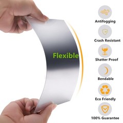 4 Pieces Flexible Cut to Size Mirror Sheet 6″ x 9″, Self Adhesive Non Glass M…