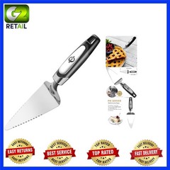 Versatile Dessert Slicer – Stainless Steel Pie Server with Black Steel Handle