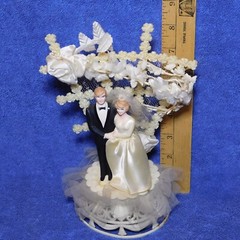 Vintage 1980 Coast Novelty Made in New Zealand Wedding Cake Topper with Trellis