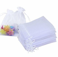 200Pcs White Sheer Organza Wedding Party Favor Gifts Candy Bags Pouches 4″X5″ US