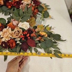 Ling’s Moment Fall Floral Swags Garlands Autumn Wedding Burgundy Rose Berries