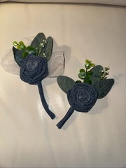Forever Denim Rose Bridal Bouquet Corsage Boutonnière Wedding Anniversary