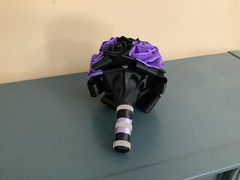 Black rose and accent color rose wedding bouquet