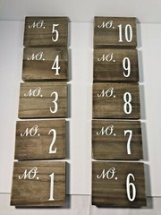 Set Handmade Wood Blocks Table Numbers 1-10 for Events,Parties,Special Occasions
