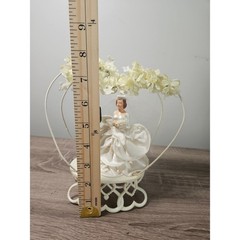 Vintage Wedding Cake Topper Lot 4pc Wilton Bride Groom Retro Lace Floral 1993