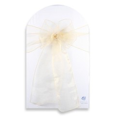 150 pcs Organza Chair Cover Bow Sash 108″x8″ – Champagne – Wedding Party cj
