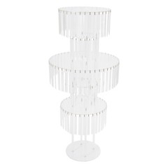 5-Tier Clear Acrylic Flower Stand with Crystal Pendants 43.3 in Wedding