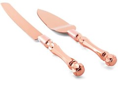 Homi Styles Wedding Cake Knife and Server Set | Rose Gold Color Premium 420 S…