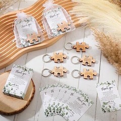Wedding Favors for Guests Bulk Include Rustic Wood Puzzle 50 Natural Wood