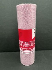 Crafter’s Square Glitter Tulle 6” X 3 Yards Pink With Pink Glitter