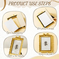 Qunclay 2 Pcs 5 x 7 Inches Vintage Photo Frames Antique Baroque Ornate Resin …