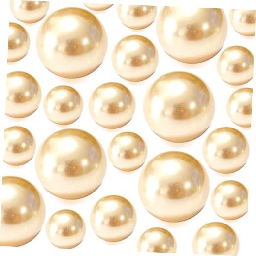70Piece Floating NO Hole Pearls for Centerpiece Glass – 70 Pieces Apricot