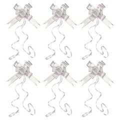 40Pcs 2.8″ Pull Bows Present Wrapping String Bows Gold Thread Style Silver Tone