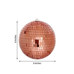 4 Rose Gold 6″ wide Glass Mirror Disco Balls Ornaments Party Wedding Decorations