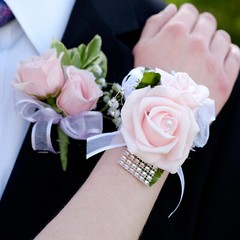 Rose Bridesmaid Wrist Flower Corsage Artificial Bride Wrist Corsage Cream