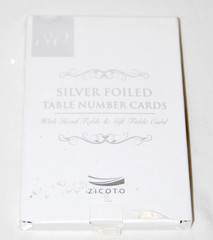 NIB Set of 30 Double-Sided Silver Foiled 4″ X 6″ Event Table Number Cards 32pc