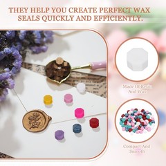 4Pcs Wax Seal Beads Hexagon Sealing Beads Kit Green/Pink/White/Red/Blue