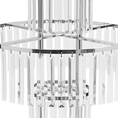 5-Tier Flower Stand Silver Acrylic Crystal Tabletop Wedding Centerpiece 110cm