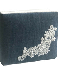 Blue Denim and White Lace Western Wedding Guest Book