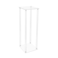 10Pcs Acrylic Clear Vase, 7.9×7.9×23.6In Rectangular Flower Display Stand,
