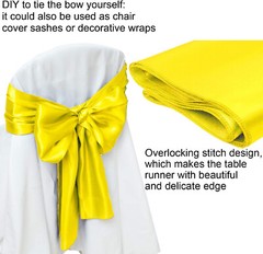 4x Yellow Satin 12″x 108» Table Runner Long Bright Silk Smooth Wedding Party