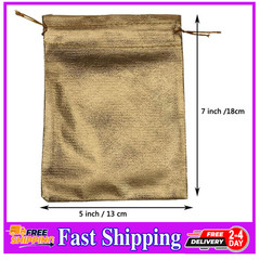 100 Pack Gold Organza Drawstring Bags 5×7 Jewelry Gift Pouches with Tags