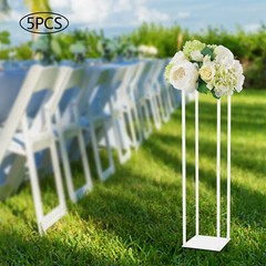 5Pc Acrylic Floor Vase Column Clear Flower Stand Geometric Centerpieces Vase 39″