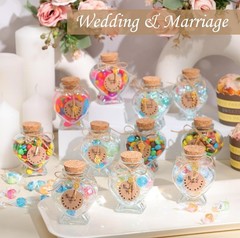 Mimorou 22 Set Honeymoon Sand Keepsake Jars 2.7 oz Heart Glass Jars