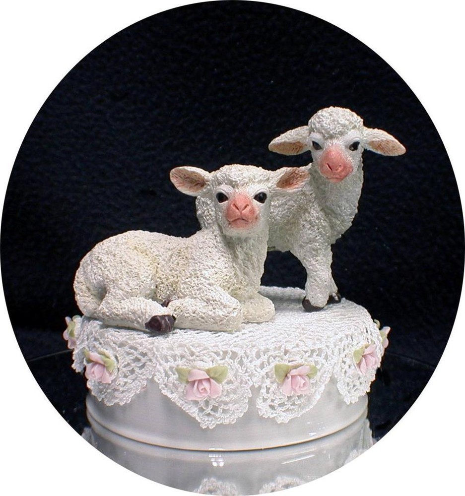 Cute Lamb Sheep Wedding Cake Topper Top Country Western Barn Red Neck Dollie