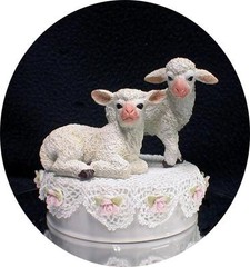 Cute Lamb Sheep Wedding Cake Topper Top Country Western Barn Red Neck Dollie