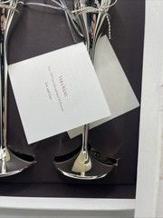 VERA WANG Wedgwood .999 Pure Silverplated Crystal LOVE KNOTS Toasting FLUTES