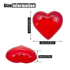 200pcs 3D Red Acrylic Heart, 22 mm Acrylic Hearts, Valentine’s Red-22mm-200pcs