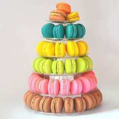6 Tiers Round Macaron Tower Stand Plastic Transparent Cake Stand Macaron Disp…